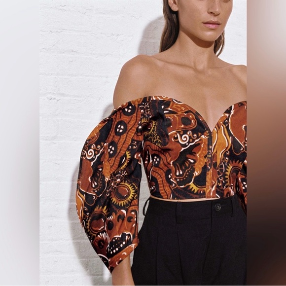 Mara Hoffman puff sleeve top - Picture 2 of 4